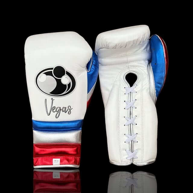 Grant White/Blue/Red 14oz Boxing Gloves Custom Sparring Gloves
