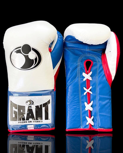 Grant White/Blue/Red Boxing Gloves 14oz Premium Training Gloves