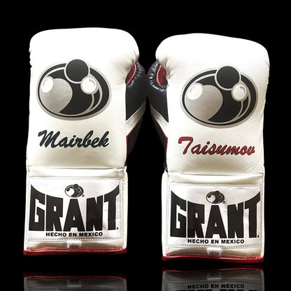 Grant White/Red/Black Boxing Gloves Premium Gym Training Pair Back View