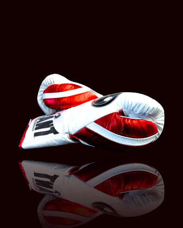 Grant White/Red Full View Leather Boxing Gloves Thumb View