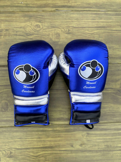 Grant Boxing Sets Blue/Silver/Black Gloves Back View