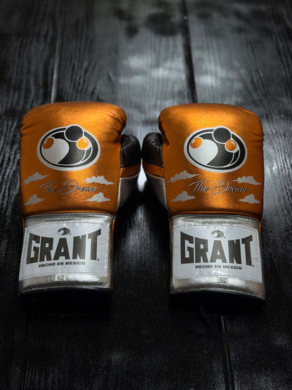Grant Boxing Sets Orange/Grey/Silver Training Set with Gloves Back View