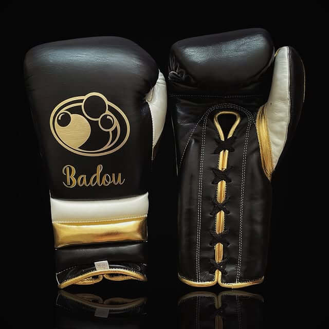 Grant Leather Boxing Set Black/White/Gold Gloves