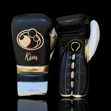 Grant Black/White/Gold Boxing Set 14oz Gloves
