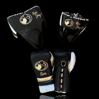 Grant Black/White/Gold Boxing Set 14oz Gloves Full Gear Pack