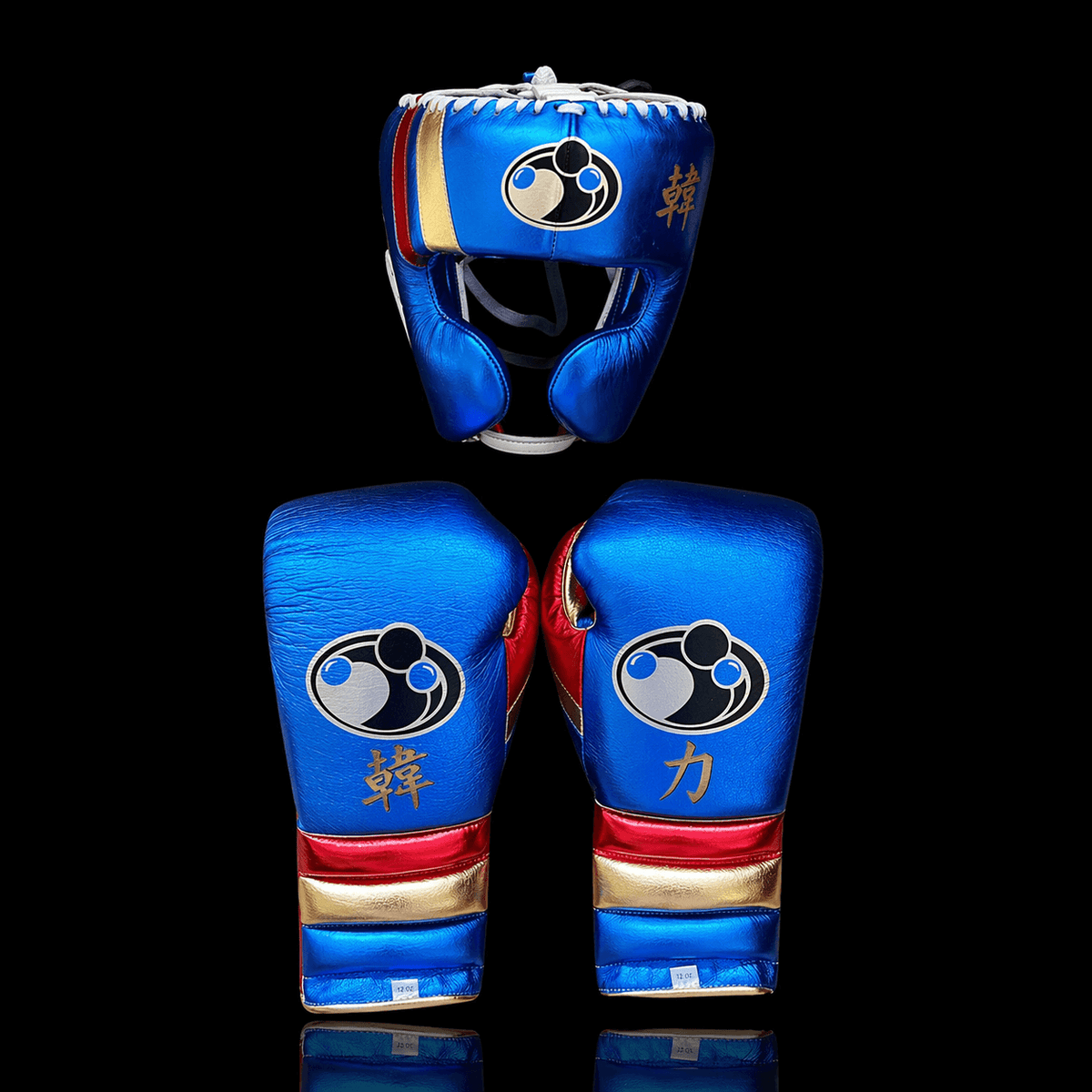Grant Blue/Red/Gold Boxing Set Custom Training Gloves Bundle