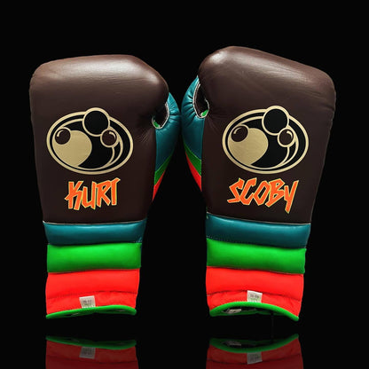 Grant Boxing Set Brown/Blue/Green/Orange Lace-Up Gloves