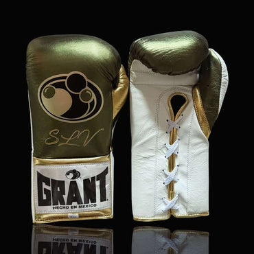 Grant Green/White/Gold Boxing Set 14oz Gloves