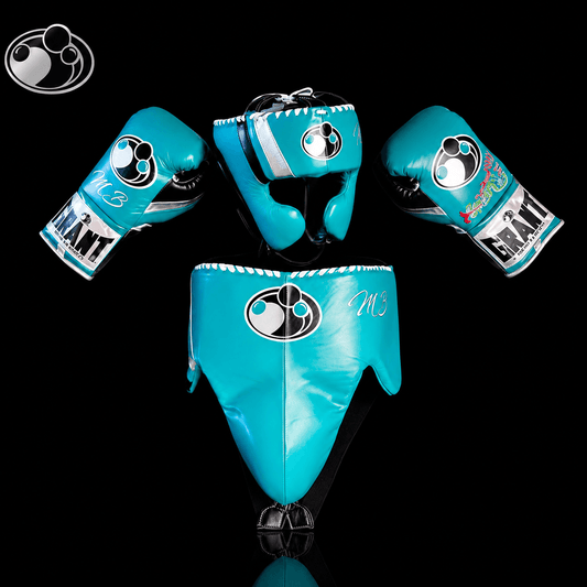 Grant Boxing Gloves Set Sky-Blue/Black/Silver Heavy Duty Training Collection