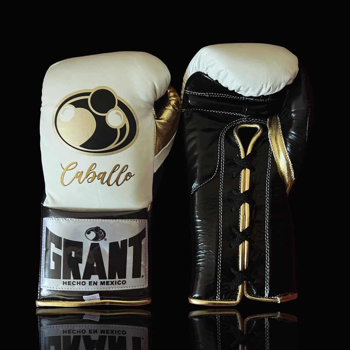 Grant Full Gear Boxing Set White/Black/Gold 14oz Gloves