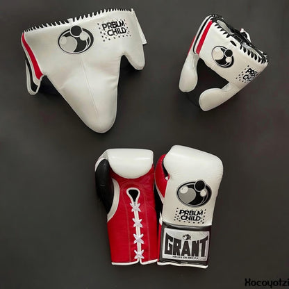 Grant White/Red/Black Boxing Set Custom Training Gloves Bundle