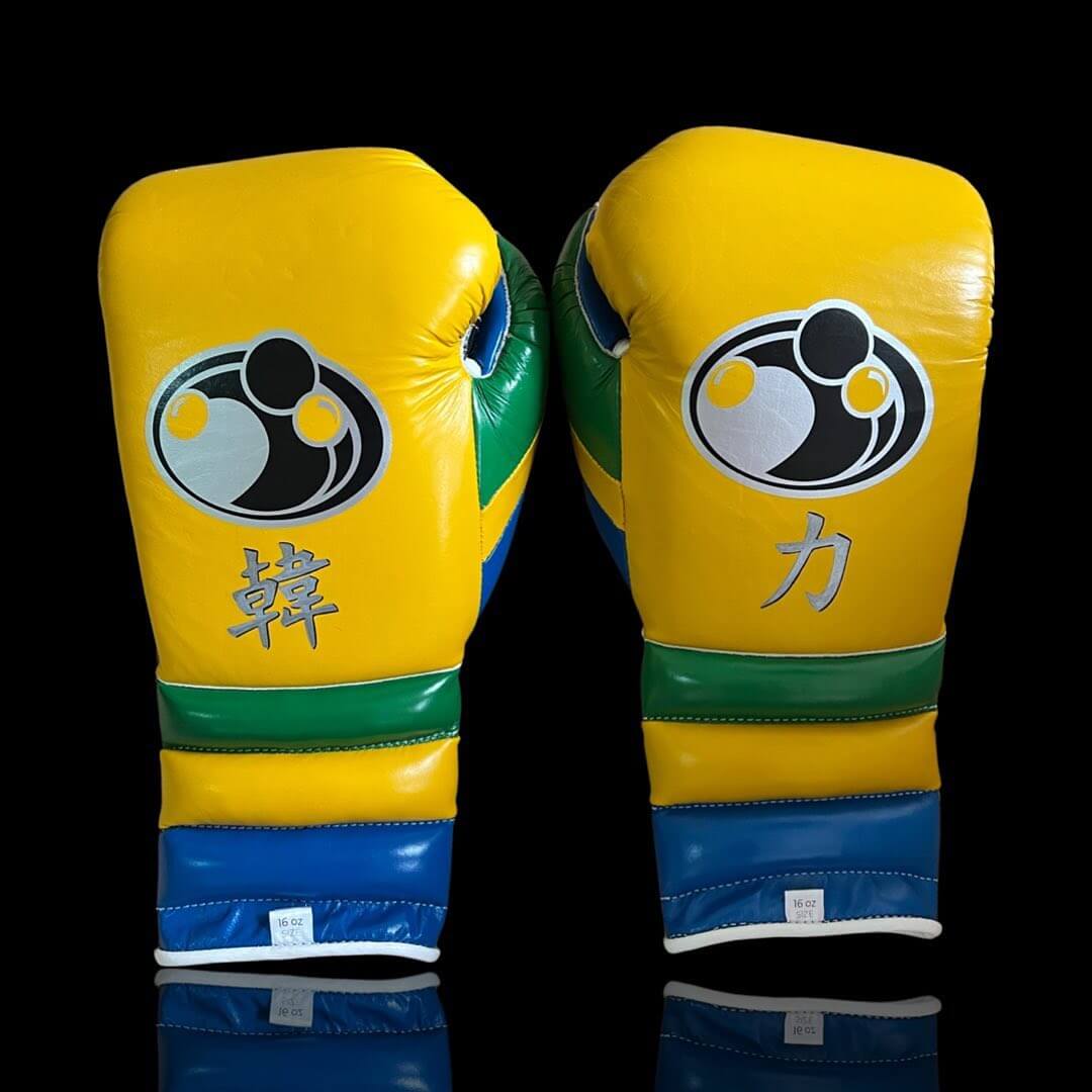 Grant Boxing Gloves Set Yellow/Black/Green/Blue Gloves Back View