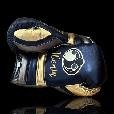 Grant Blue/Black/Gold Boxing Gloves Women Fitness Training Gloves Thumb View