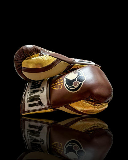 Grant Brown/Gold Boxing Gloves Sparring Training Gloves Thumb View