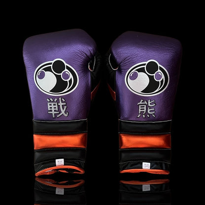 Grant Purple/Black/Orange 14oz Boxing Gloves High Quality Gym Gloves Back View