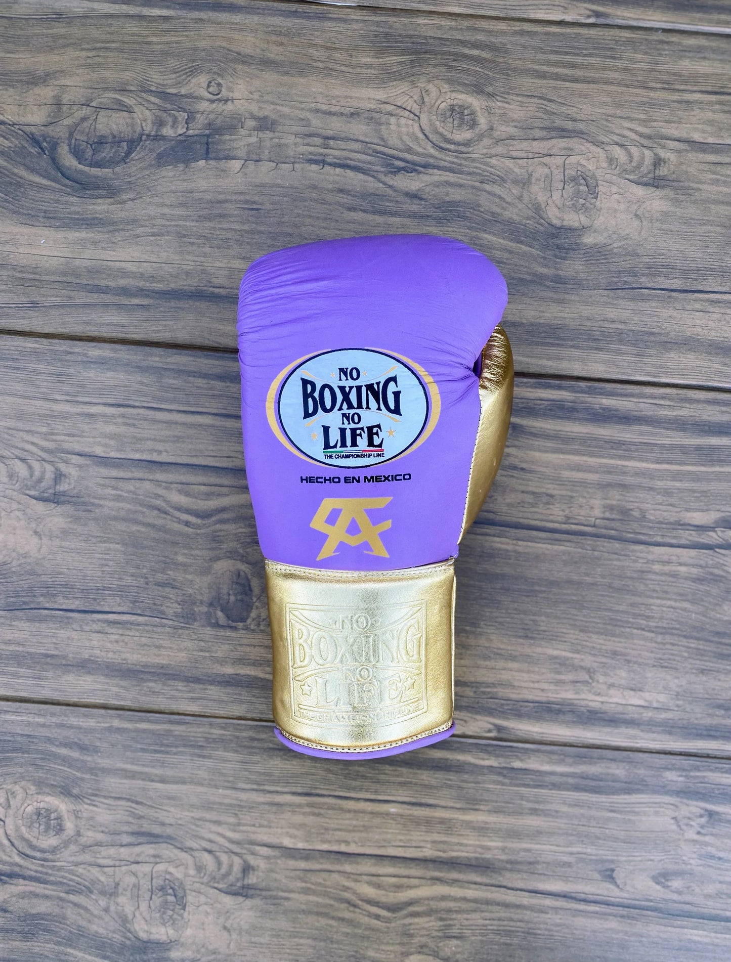 No Boxing No Life Boxing Gloves | Lace-Up | Purple/Gold