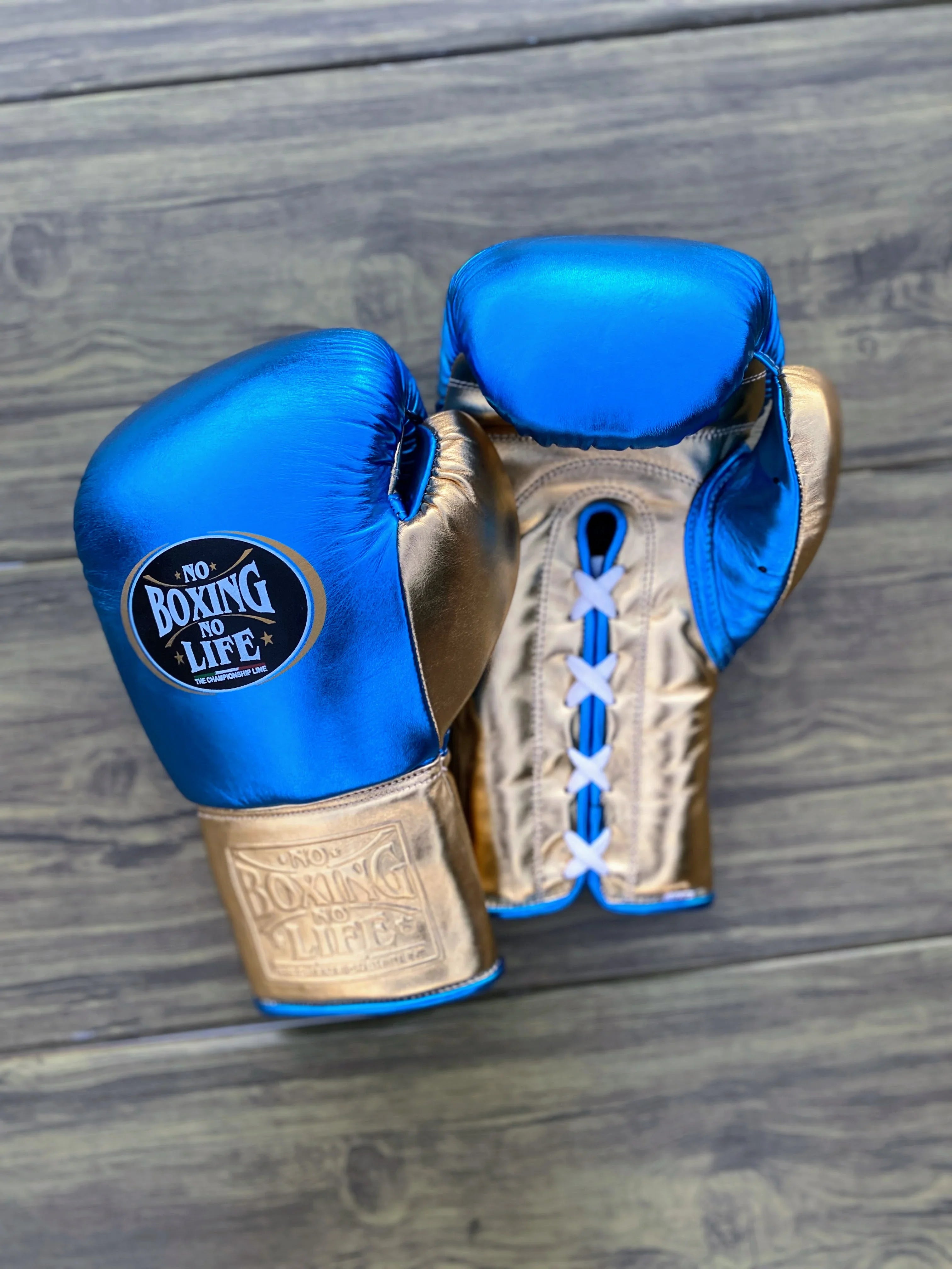 No Boxing No Life Boxing Gloves Set | Blue/Gold – GlovesGuard