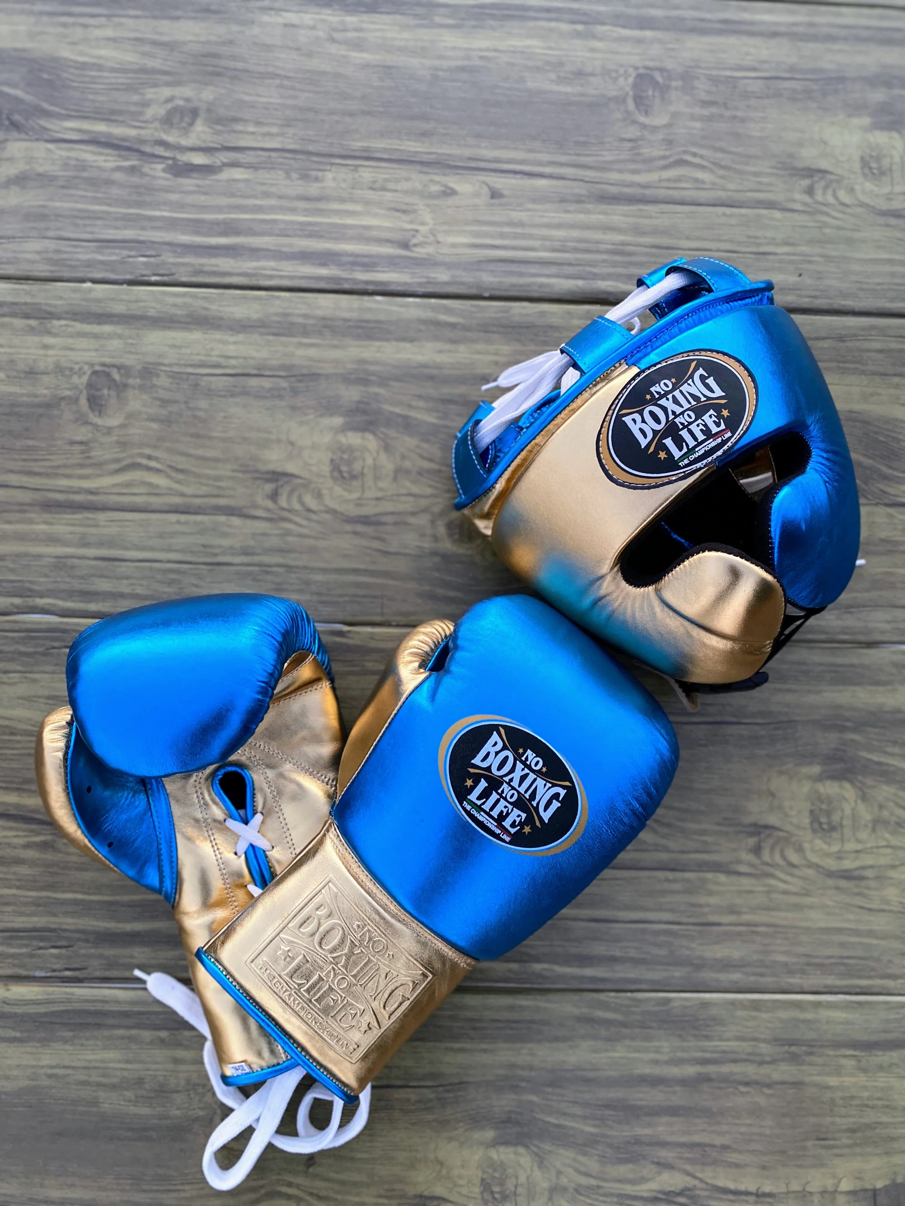 No Boxing No Life Boxing Gloves Set | Blue/Gold – GlovesGuard
