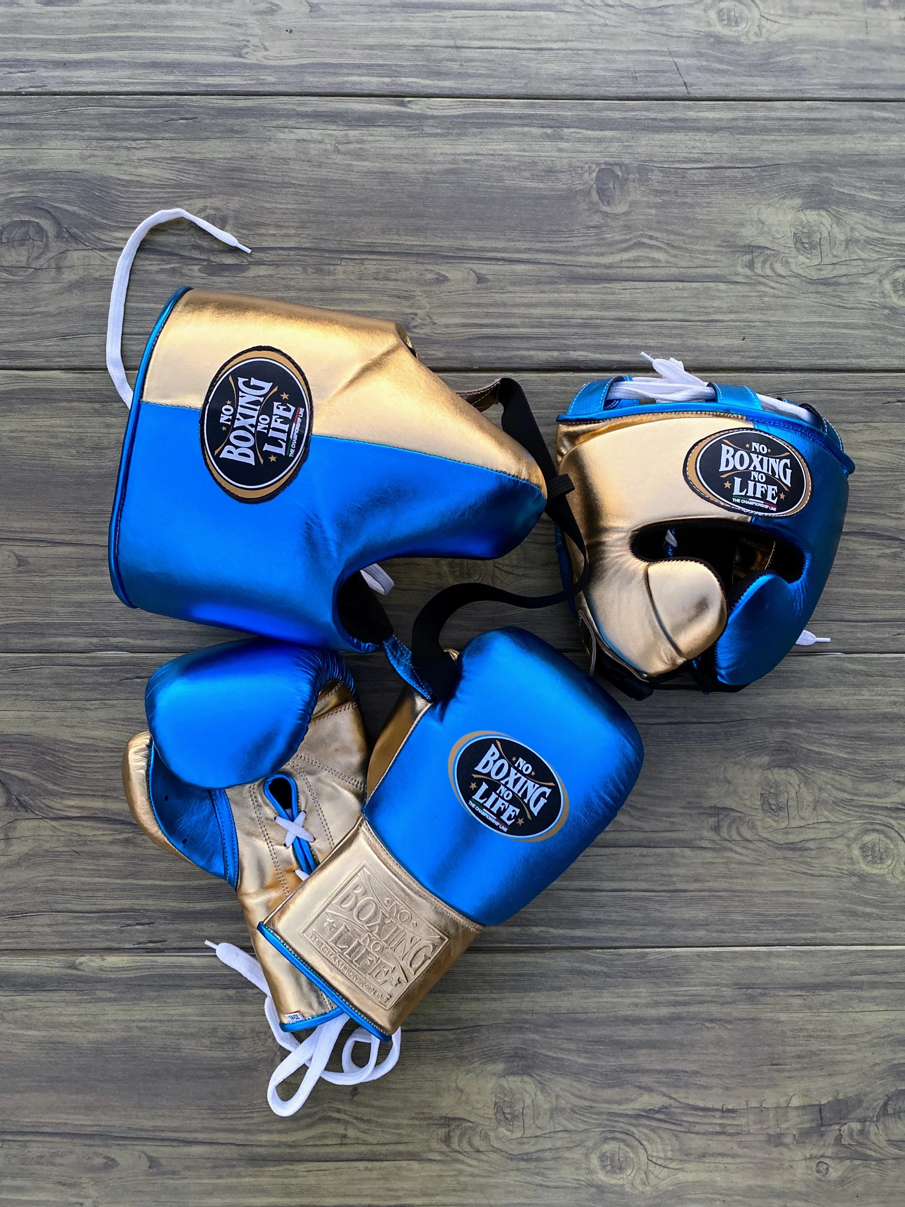 No Boxing No Life Boxing Gloves Set | Blue/Gold – GlovesGuard