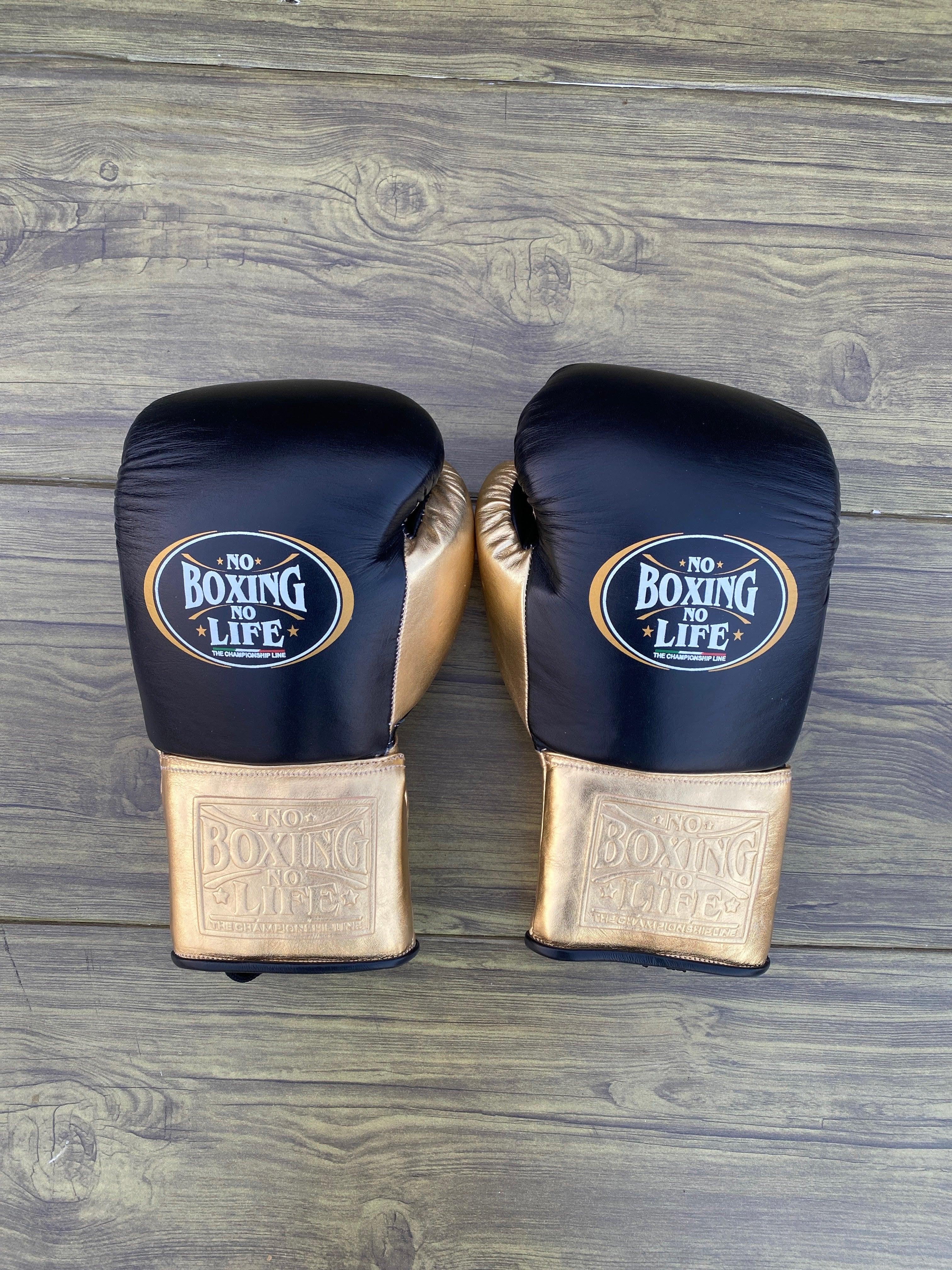 No Boxing No Life Boxing Gloves Set | Black/Gold – GlovesGuard
