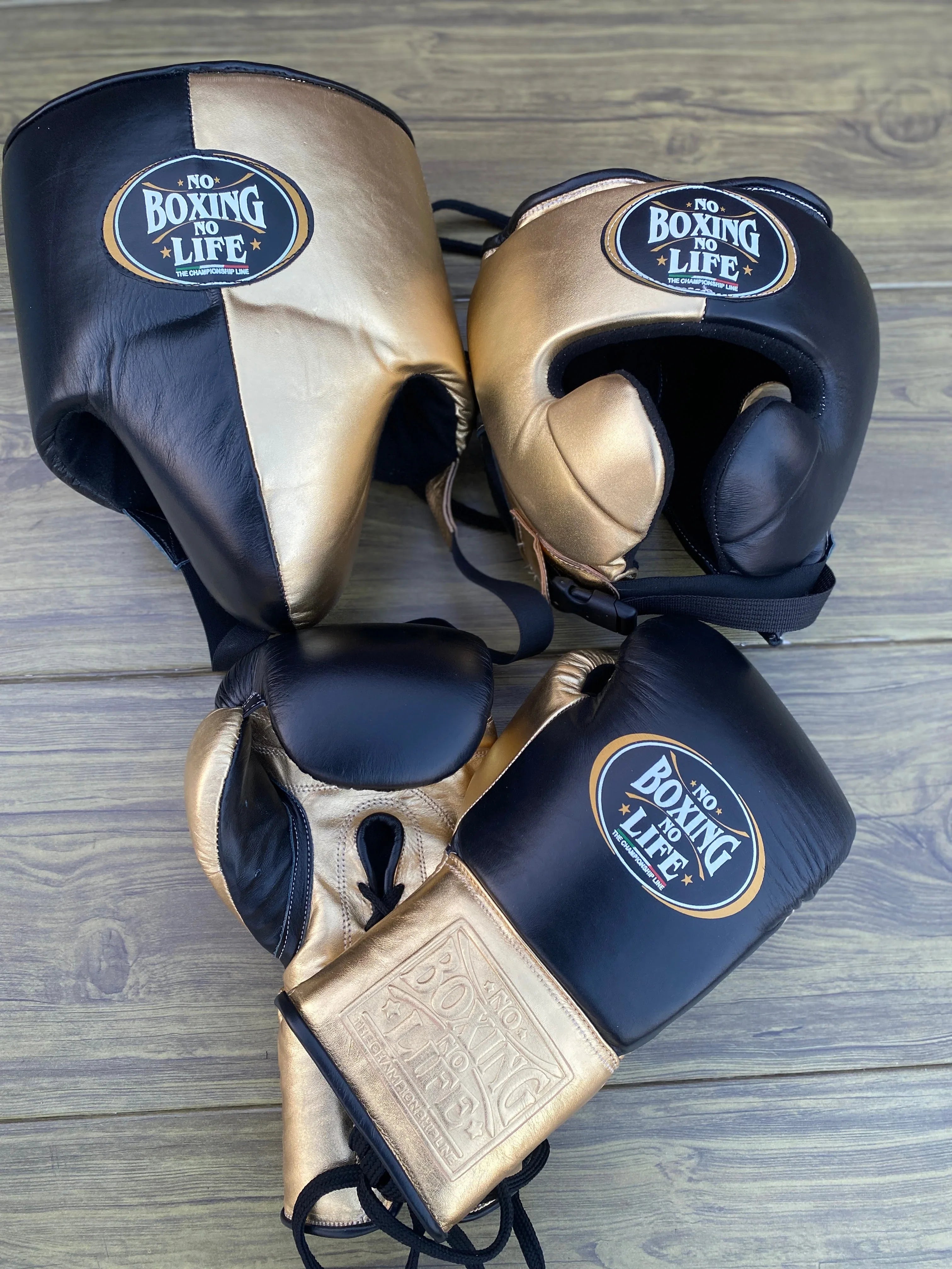 No Boxing No Life Boxing Gloves Set | Black/Gold – GlovesGuard