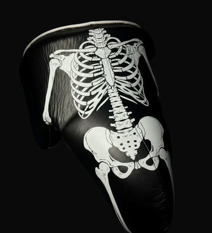 Skeletal design boxing guard on a black background