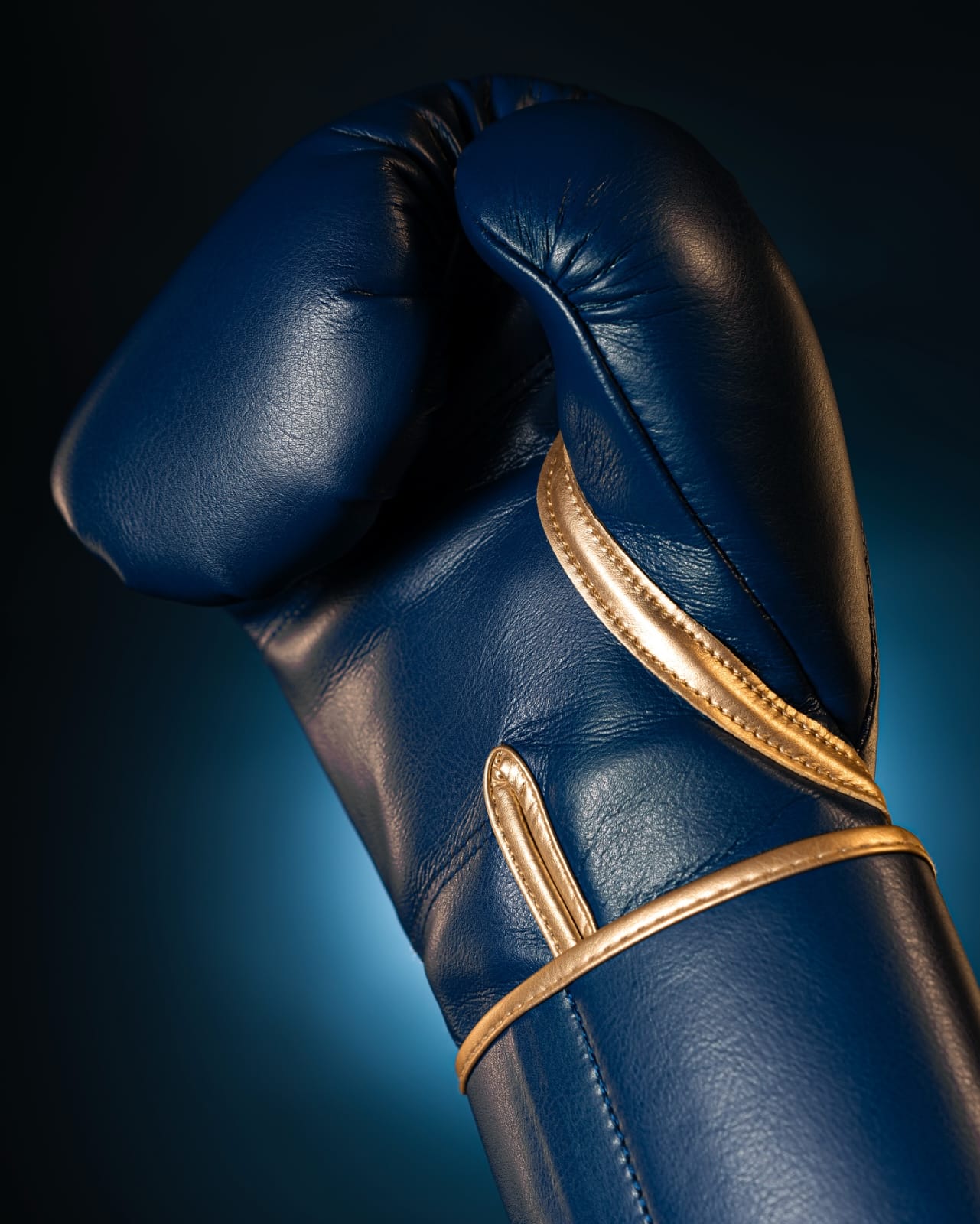 Fly Blue boxing gloves, hand-made comfort training gloves