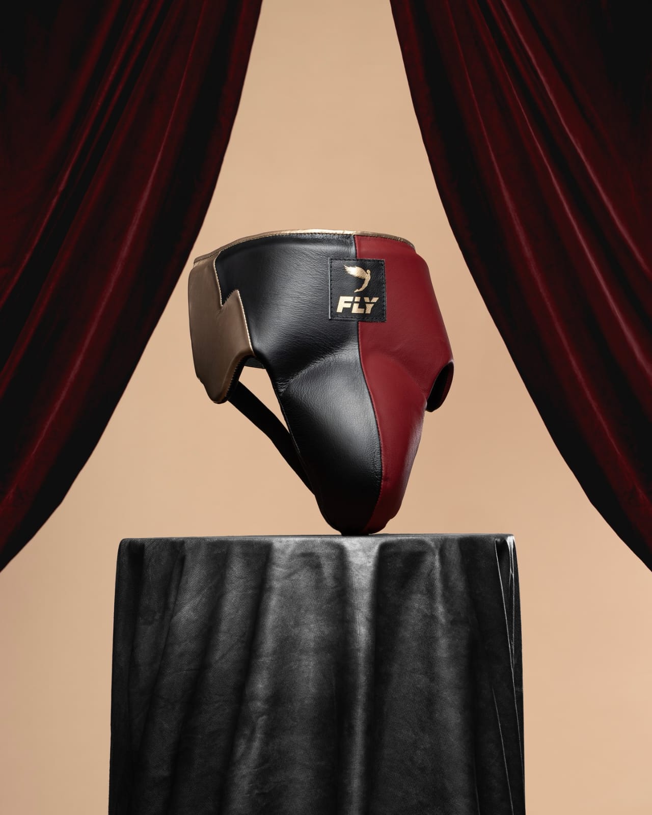 Fly Red/Black Boxing set  Personalized Fly Headguard and Groinguard