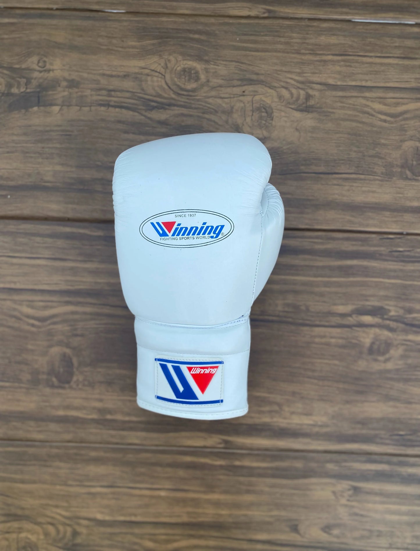 White set Boxing Gloves front side Winning Logo