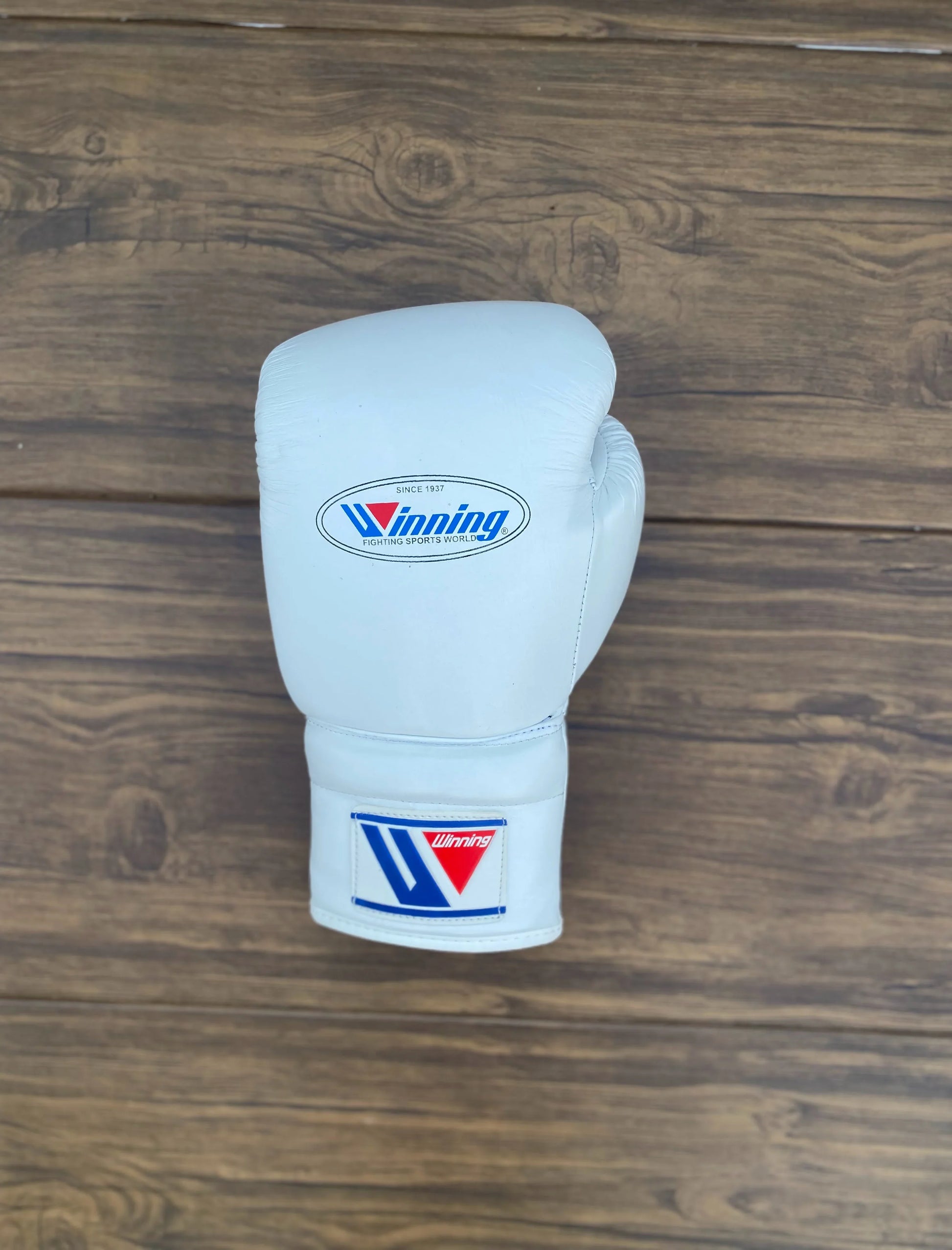 White set Boxing Gloves front side Winning Logo