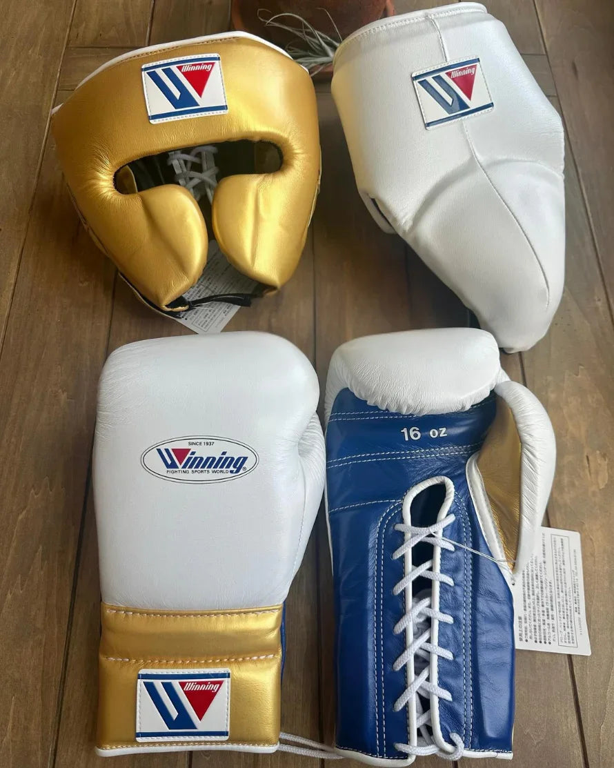 Winning Boxing Gloves Set | Customizable | Cheek Protector Headguard ...