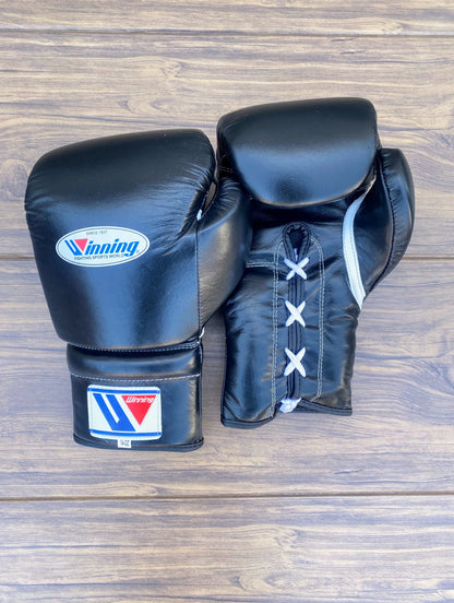 Winning Gloves Black Front and Back View
