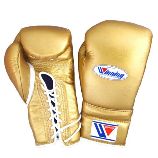 Image of Winning Gold Boxing Gloves - Lace-Up