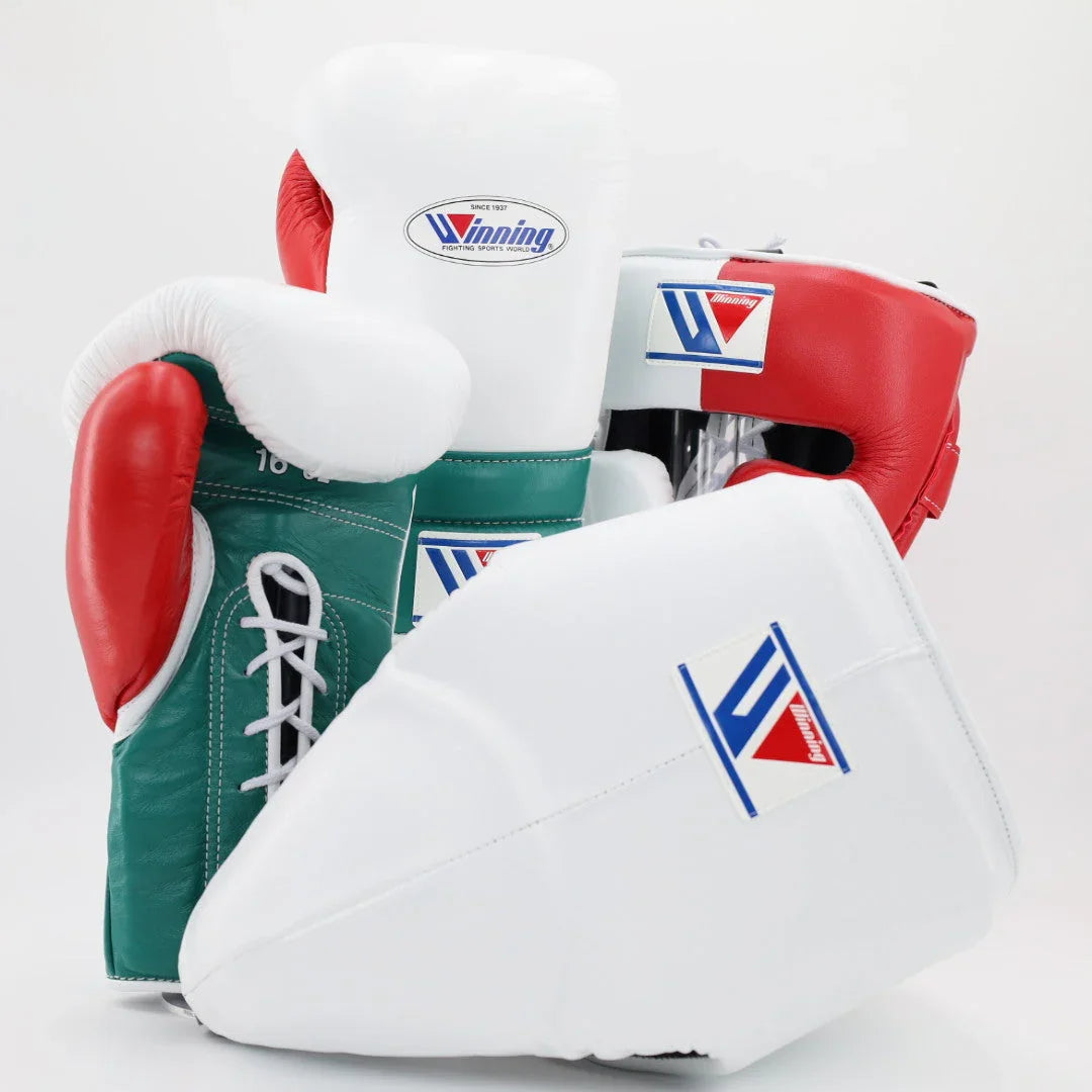 Winning White Green & Red Boxing Gloves Set Image