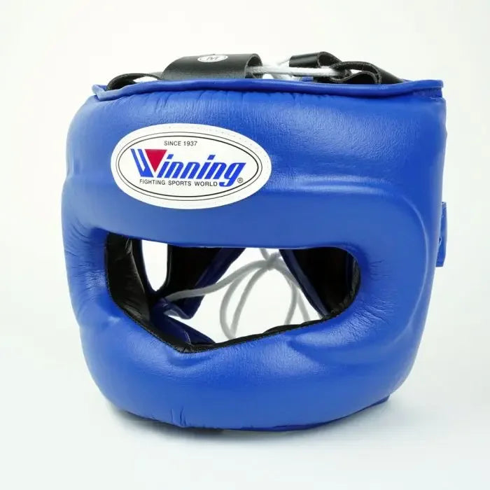 Image of Winning Blue Full Face (Nose Bar) Boxing Headgear
