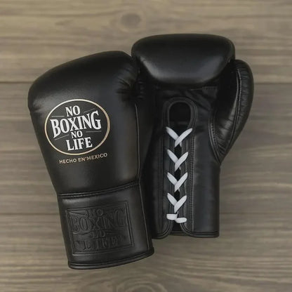No Boxing No Life Boxing Gloves | Lace-Up | Black